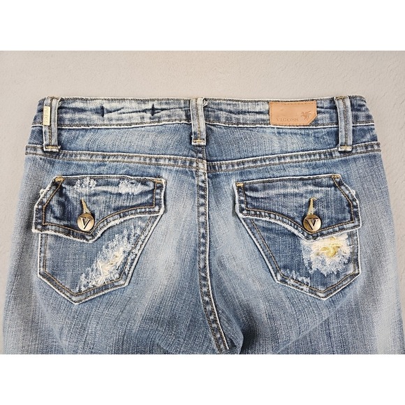 Vigoss Jeans Women 29x31 Boot Cut Low Rise Stretch Distressed Flap Pockets - Picture 7 of 9